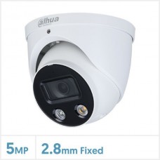 Dahua 5MP Full-colour Active Deterrence Fixed Lens Eyeball WizSense Network Cameras White
